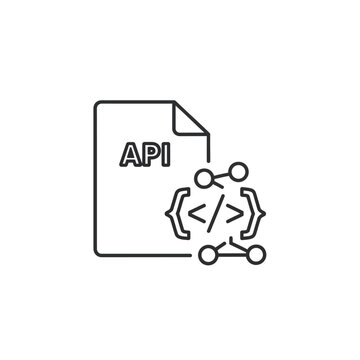 Close-up of a software API code document with coding tools and icons