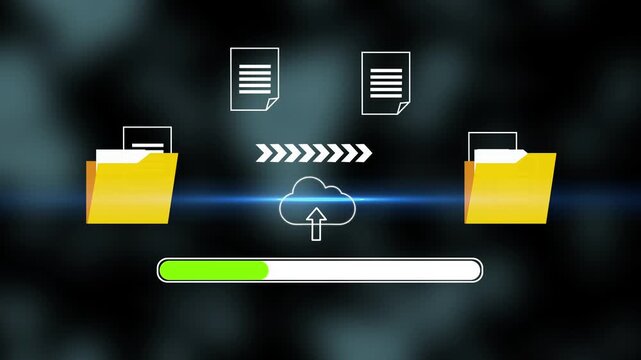 Cloud File Transfer Data Synchronization Folders Documents Upload Progress Bar cloud computing cloud storage