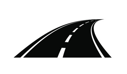 A curving road stretching into the distance depicted in a black and white style © Lsg 21