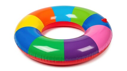 Colorful Inflatable Swim Ring isolated on white background