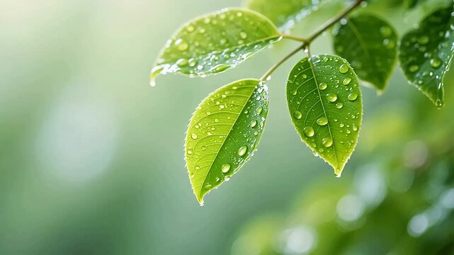 DewyGreenLeavesonBranch