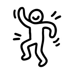 Obraz premium PNG Joyful dancing stick figure