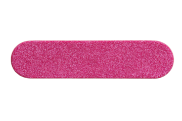 Pink nail file with rounded ends, smooth abrasive surface texture, and slim manicure tool profile isolated on transparent background.
