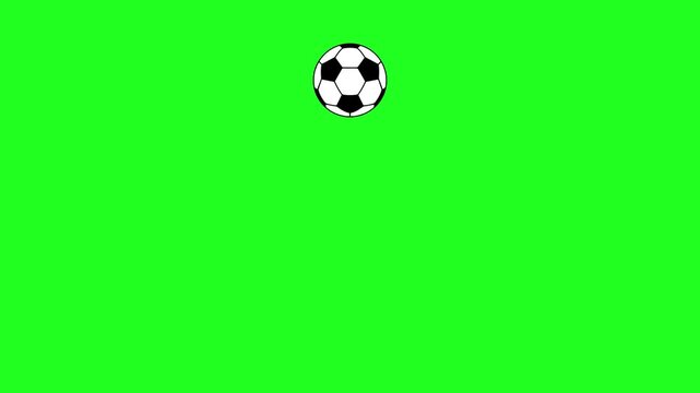 Soccer ball bouncing up and down animation isolated on green screen background. Sports and football concept.