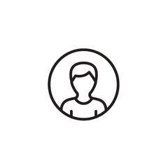 Fototapeta premium Simple Digital Portrait of a Person with Short Hair in a Circular Frame for Profile or Avatar Use