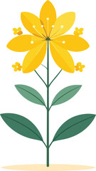 Stylized Yellow Flower Blooming Illustration