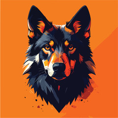 Stylized Wolf Head Graphic Portrait
