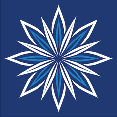 Abstract Blue Geometric Star Illustration