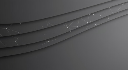 Abstract Dark Layered Background with Interconnected Network Lines, Modern Tech Design