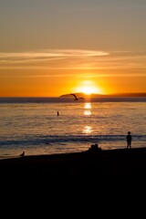 colorful sunset on the beach
