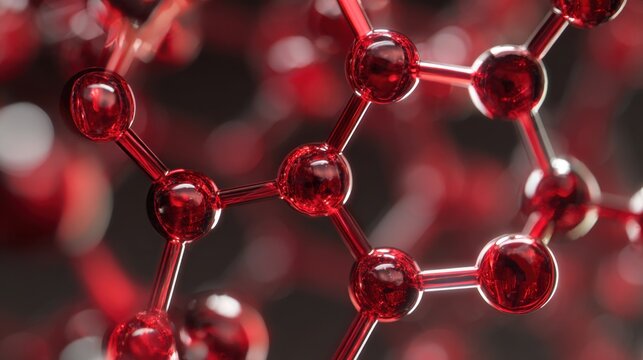 Red molecular structure close up abstract science - Powered by Adobe
