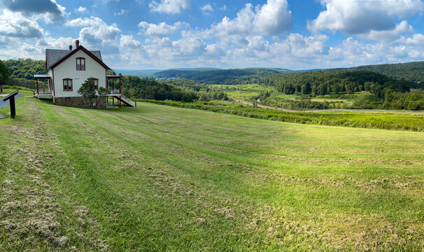 South Fork, Pennsylvania: Johnstown Flood National Memorial. Site of former Lake Conemaugh and South Fork Dam, which broke and caused the 1889 disaster. Unger farmhouse witnessed the dam break.