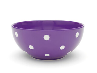 Vibrant purple bowl with playful white polka dots