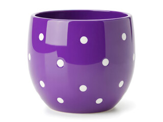 Vibrant purple polka dot ceramic mug