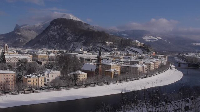 View to Left City, Salzburg, Austria, Winter