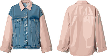 Naklejka premium jacket,denim,clothing,fashion,apparel,outerwear,style,garment,blue,vector,illustration,design,clipart,isolated,collection,modern,casual,outfit,wear,template