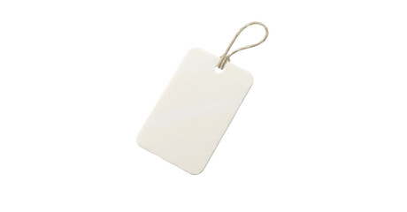 Fototapeta premium Minimal Floating Tag Element Isolated on Transparent Background, Soft Rounded Label