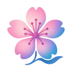 Fototapeta premium PNG Gradient cherry blossom illustration.