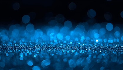Fototapeta premium Abstract background of vibrant blue bokeh and sparkling glitter texture