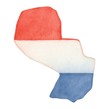PNG Watercolor map with flag colors.