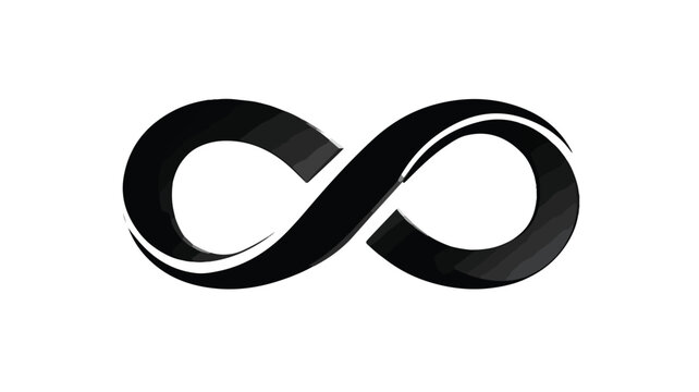 Elegant Infinity Icon Silhouette Vector Art Illustration