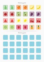 Memory game with a fruit theme - Vector