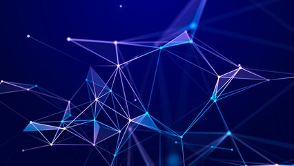 Global network connections. Big data and digital dots. 3D rendering.
