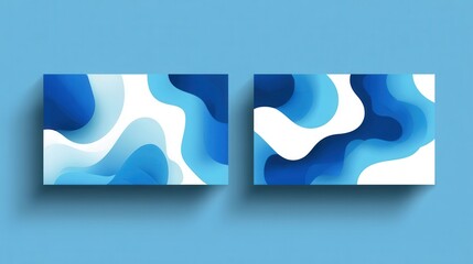 Abstract blue wave shapes on a clean background