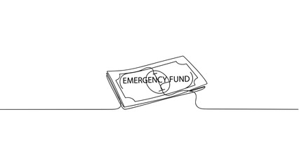 Emergency fund concept illustrated with cash and minimalist style  