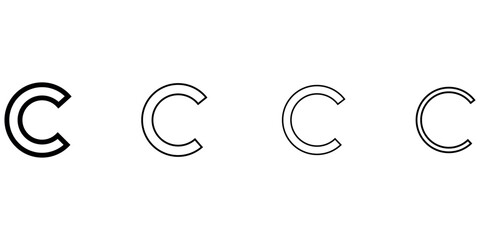 Copyright icon outline vector. Thin linear logo