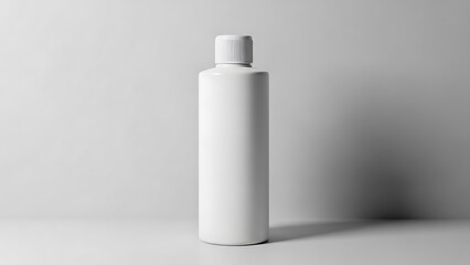 White plastic cosmetic bottle with screw on cap white bottle plastic bottle 1 empty bottle packaging