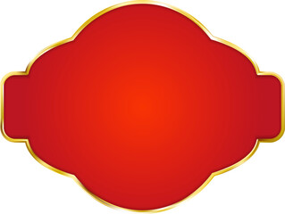 Red Gold Christmas red price tag. Vintage luxury frame