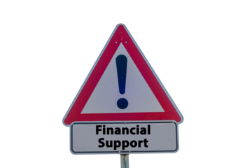 Sign Financial Support isolated