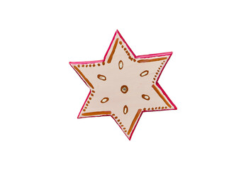 Weihnachtsstern Holzstern freigestellt isoliert