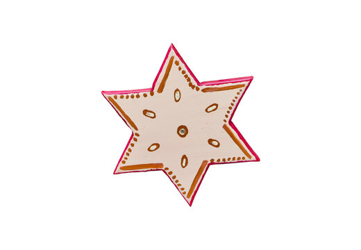 Weihnachtsstern Holzstern freigestellt isoliert