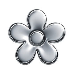 PNG Shiny metallic flower design.