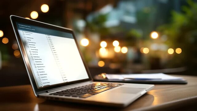 Business performance monitoring concept on computer online survey completion digital form checklist quality control accuracy check assessment questionnaire evaluation form pro