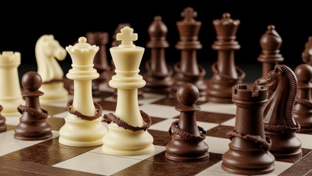 Chess Pieces on Checkered Game Board.