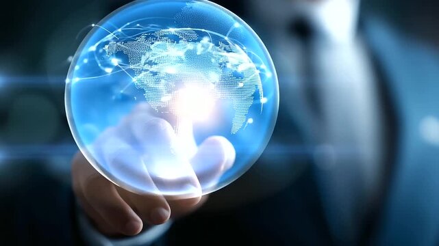 Businessman analyzing global networks financial compliance internal control assessment risk evaluation regulatory adherence review operational examination performance audit