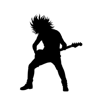 Headbanging Guitarist Silhouette - Energetic Performance