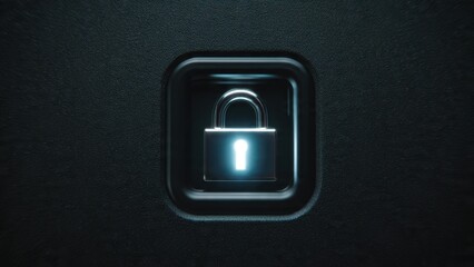 Secure Lock Icon on Black Background
