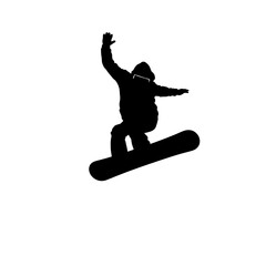 Fototapeta premium Snowboarder Backside Air Flatground Silhouette