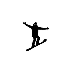 Obraz premium Snowboarder Silhouette on Mountain Top