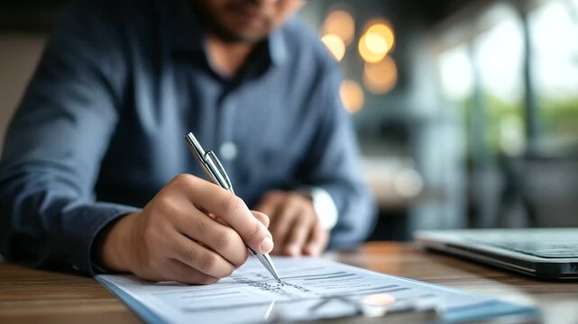 Survey form concept with businessman filling online question answering process test and poll assessment questionnaire completion business evaluation examination customer