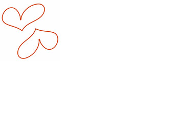 Stylized Orange Hearts on White Background