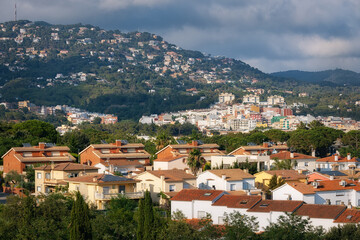 Fototapeta premium View to a Spanish coastal town in summer, popular travel destination