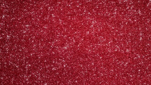 Valentines day love red glitter texture with shiny glowing stars animation, christmas and new year holiday celebration motion background