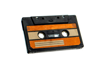 Fototapeta premium Vintage Black Audio Cassette with Label