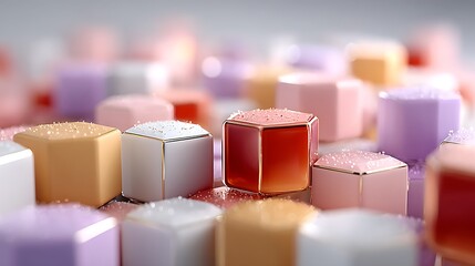 Minimal floating polygons on smooth pastel background wallpapers