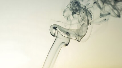 Elegant smoke tendrils rise from a slender stream, creating a captivating, ethereal, and artistic display of flowing, wispy patterns against a soft, light background.